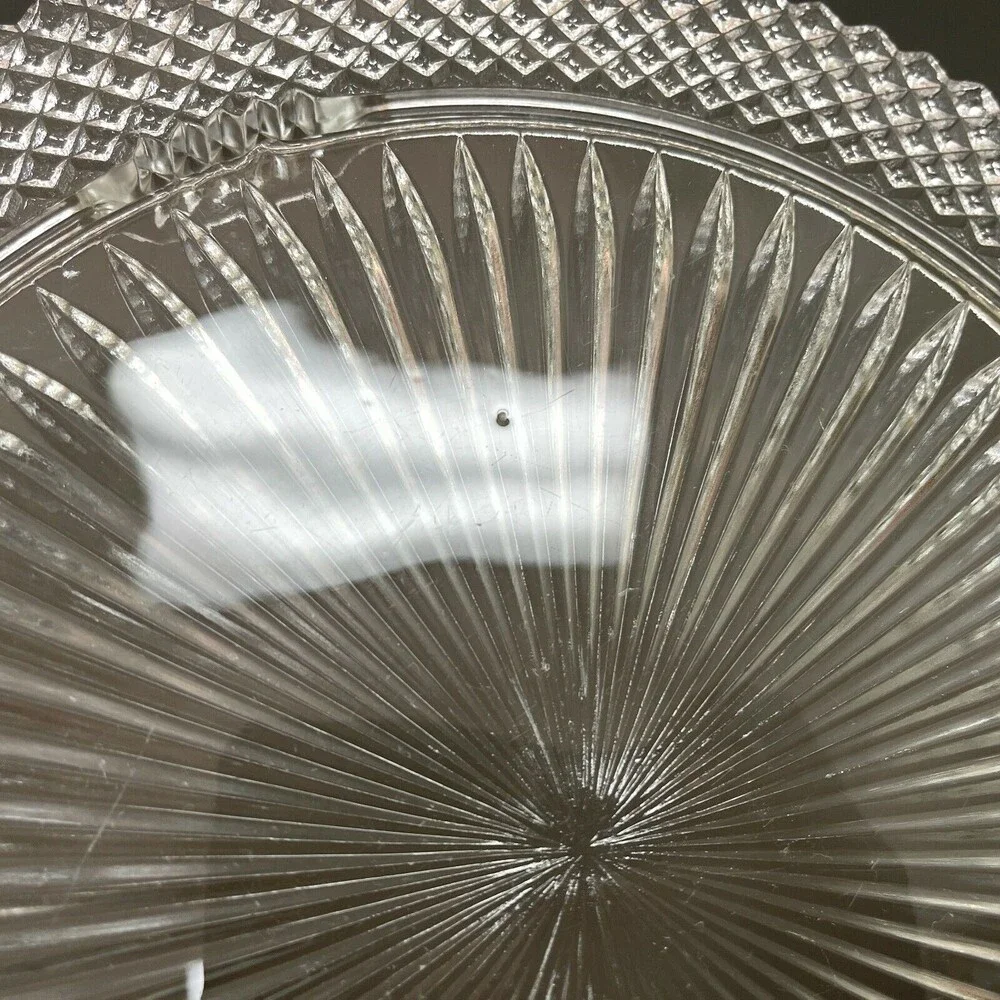 Vintage Clear Glass‎ Cake Plate Platter 12